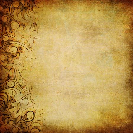 grunge floral background with space for text or imageの写真素材