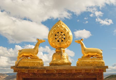 architectural details of songzanlin tibetan monastery, shangri-la, chinaの写真素材
