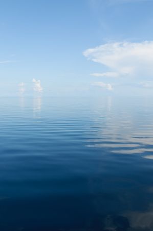 background of ocean and blue cloudy sky