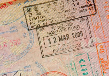 passport with hong kong stamps