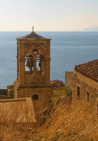 Medieval walled town of Monemvasia, Greeceの写真素材