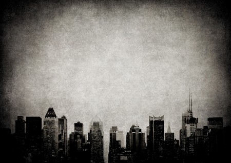 grunge image of new york skylineの写真素材