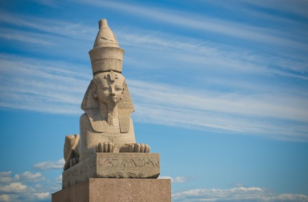 Egyptian sphinx, Saint Petersburg, Russiaの写真素材