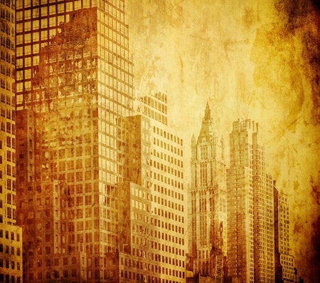 grunge image of new york skylineの写真素材
