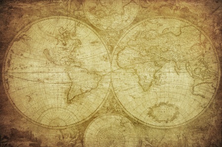 vintage map of the worldの写真素材