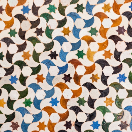 Tile decoration, Alhambra palace, Spainの写真素材