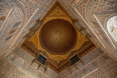 Interior of Royal Alcazars of Seville, Spainのeditorial素材