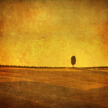 vintage tuscan landscapeの写真素材