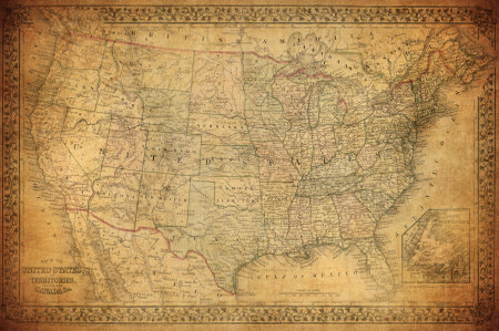 Vintage map of United States 1867
のeditorial素材