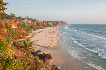 Varkala beach, Kerala, Indiaのeditorial素材
