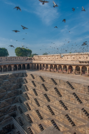 Chand Baori, one of the deepest stepwells in Indiaの写真素材