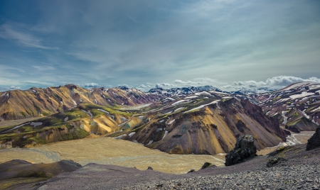 Scenic highland area of Landmannalaugar, Icelandの写真素材