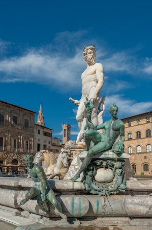 Fountain of Neptune on Piazza della Signoria in Florence
の写真素材