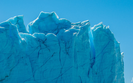 Blue ice of Perito Moreno Glacier, Argentinaの写真素材