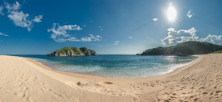 Cacaluta beach in Huatulko, Oaxaca, Mexicoの写真素材