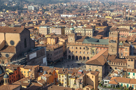 Panoramic view of Bologna, Italyのeditorial素材