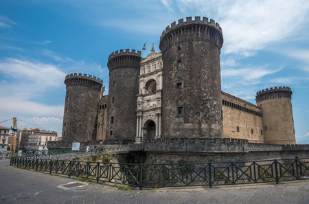 Castel Nuovo or Maschio Angioino, landmark of Naples, Italyのeditorial素材