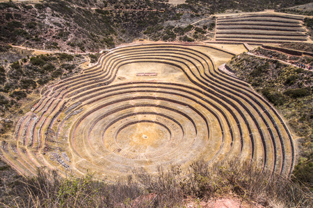 Moray, an archaeological site near Cusco, Peruの写真素材