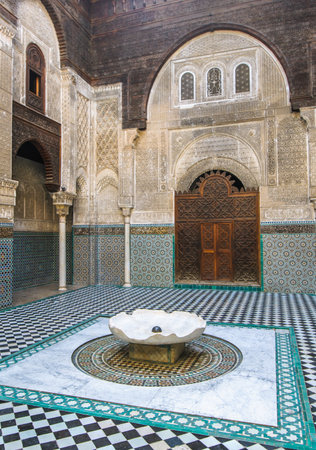 Al Attarine Madrasa in Fez, Moroccoのeditorial素材