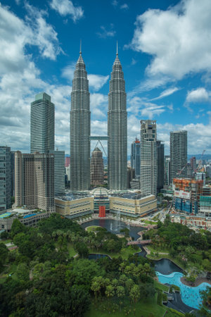 Petronas Twin Towers in Kuala Lumpur, Malaysiaのeditorial素材