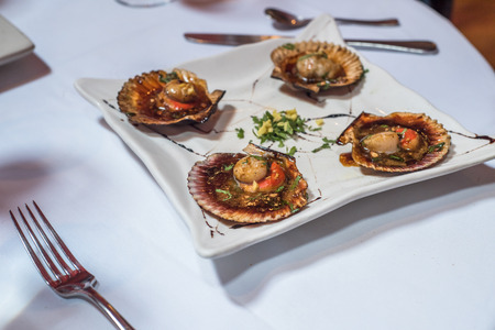 Baked scallopsの写真素材