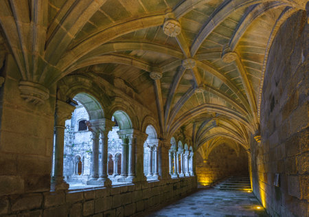 Monastery of Santo Estevo de Ribas de Sil in Galicia, Spainのeditorial素材