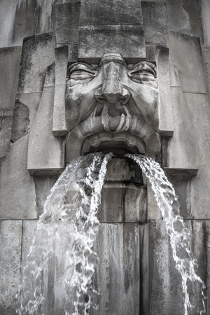 Face Fountain, Milano Centrale station, Milan, Italyの写真素材