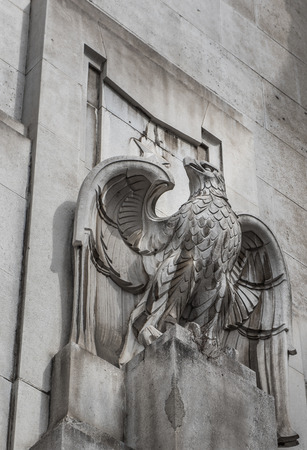 Architectural details of Milano Centrale station, Milan, Italyの写真素材