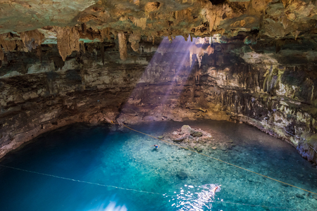 Samula cenote near Valladolid, Yucatan, Mexicoの写真素材