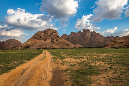 Spitzkoppe, unique rock formation in Damaraland, Namibiaの写真素材