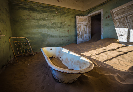 Abandoned ghost town of Kolmanskop in Namibiaの写真素材