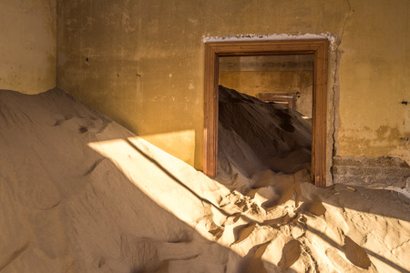 Abandoned ghost town of Kolmanskop in Namibiaの写真素材