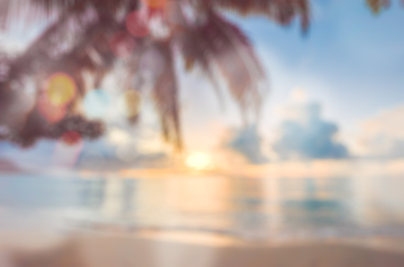 Defocused tropical beach. Perfect vacation background.の写真素材