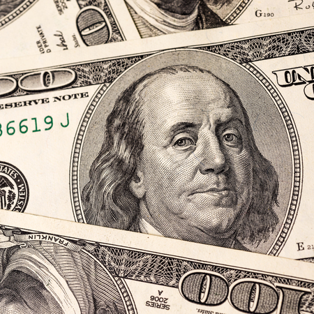 Background of one hundred dollar bills