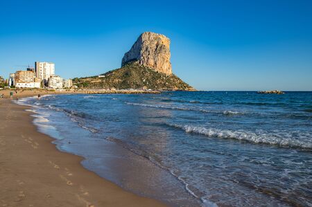 Panoramic view of Calpe town and Penon de Ifach rock, Valencia, Spainの写真素材