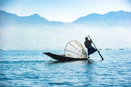 Fishermen at Inle lake, Shan State, Myanmar