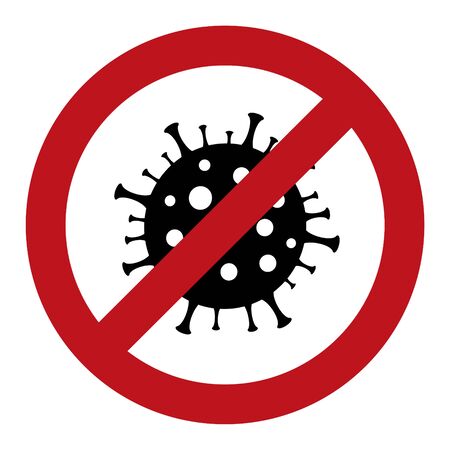 Coronavirus warning sign. Pandemic outbreak medical concept.の写真素材