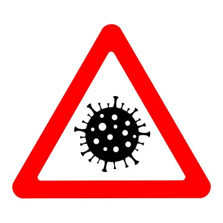 Coronavirus warning sign. Pandemic outbreak medical concept.の写真素材