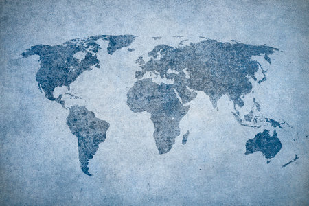 grunge map of the worldの写真素材