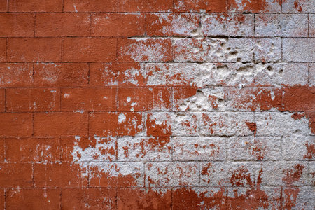 Grunge painted brick wall. Nice vintage textured background.の写真素材