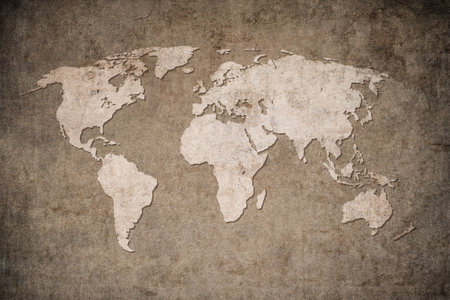 Old map of the world in grunge style. Perfect vintage background.の写真素材