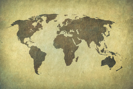 Old map of the world in grunge style. Perfect vintage background.