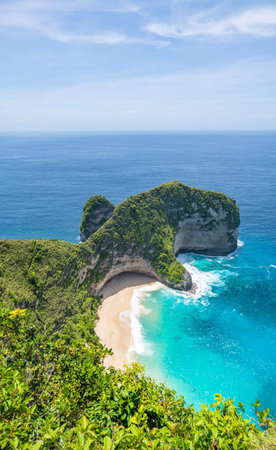 Kelingking Beach in Nusa Penida Island, Bali, Indonesiaの写真素材