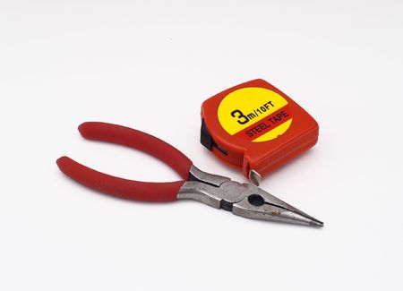 pliers and measureの写真素材