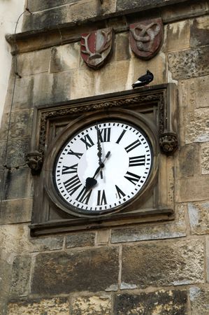 Old clock on prague - the time is passing