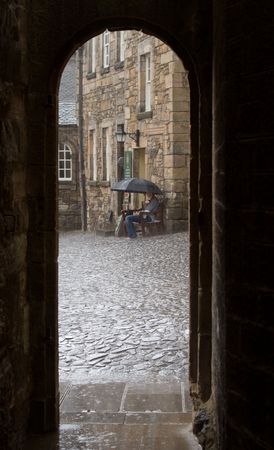 Old gothic castle in scotland highland - tourism and historyの写真素材