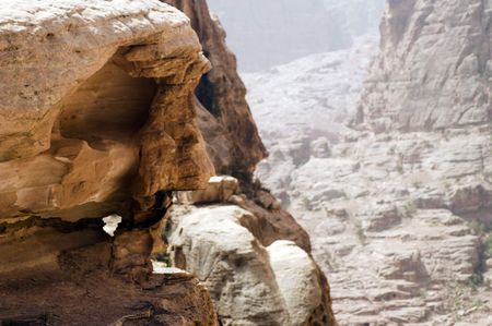 Tourist vacation in nabatean town Petra, beduins experience, Jordanの写真素材