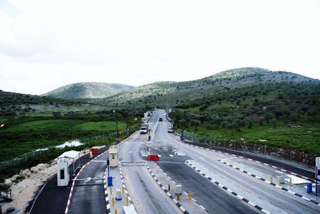 Israeli check post on palestinian territoriesの写真素材
