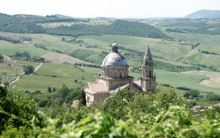 Travel in wine region of Tuscany at summer vacationの写真素材
