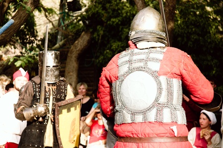 Knigts in medieval show of crusaders in Jerusalemのeditorial素材